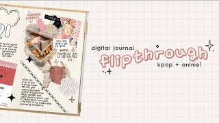 aesthetic digital journal flipthrough ; anime + kpop!