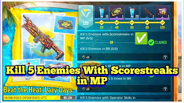 Call Of Duty Mobile Kill 5 Enemies With Scorestreaks in MP Task Complete