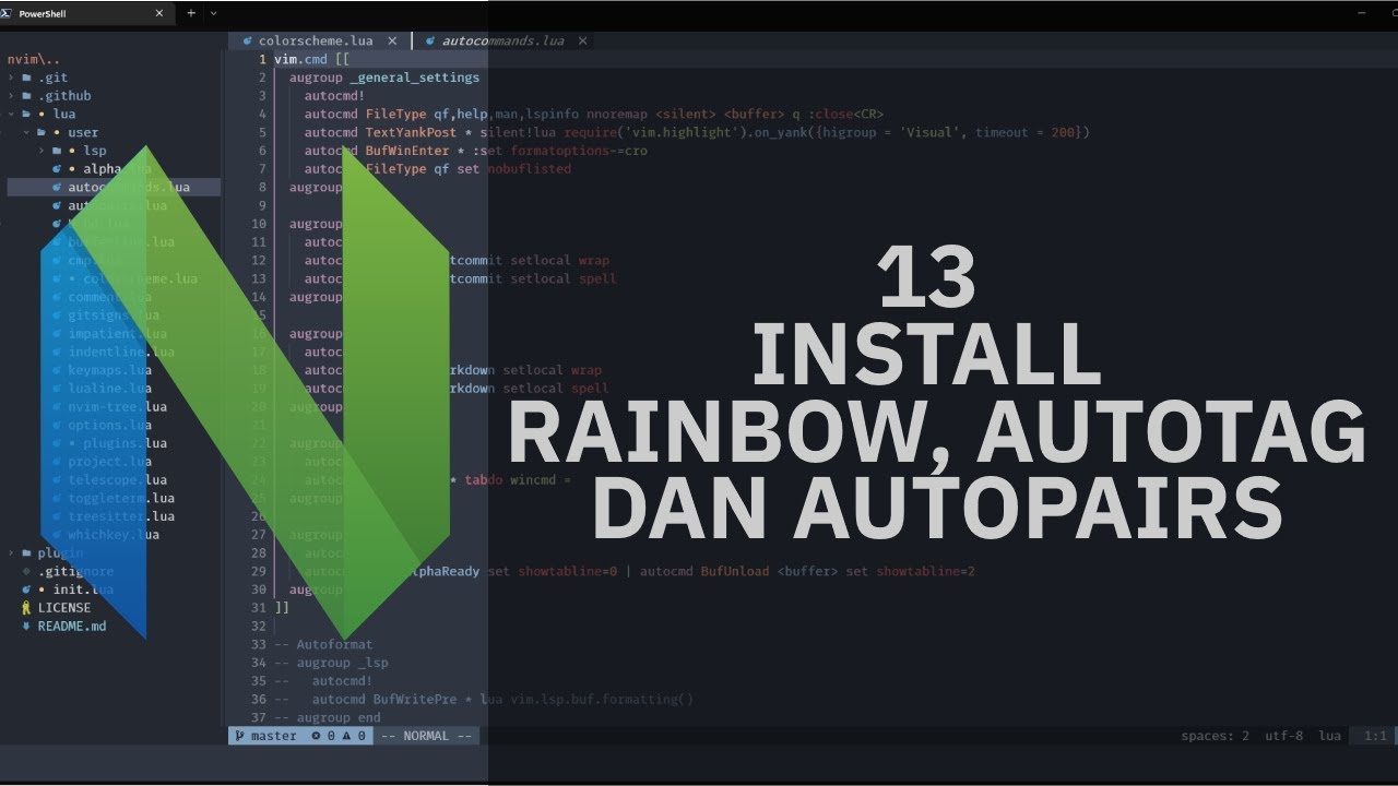 VIM TUTORIAL 13 SETUP RAINBOW, AUTOTAG DAN AUTOPAIRS - YouTube