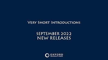New Releases | September 2022 | Very Short Introductions