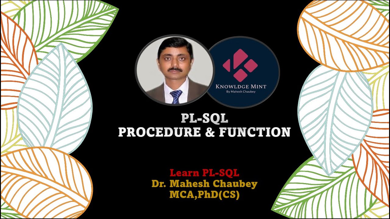 PL-SQL Procedure and function Part-1 - YouTube