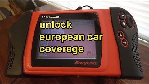 Snap On Modis european car coverage activation