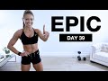 Day 39 of EPIC | NO JUMPING Full Body Workout with Dumbbells | Trisets