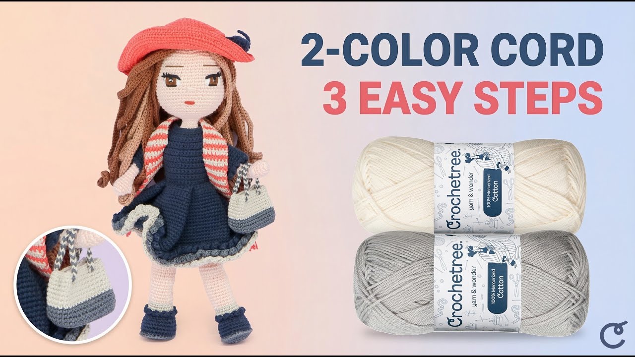 How to Create a Two-Color Crochet Cord in 3 Easy Steps - YouTube