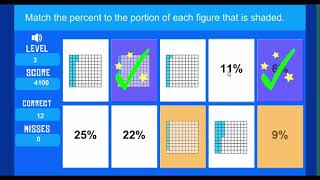 Matching Percentages using Figures - Math Game and Video - Sheppard Software screenshot 2