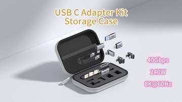 Hagibis USB C Adapter Kit, 40Gbps 240W 8K@60Hz USB4 Type C Fast Charging Cable Set Storage Case