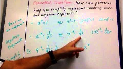 7-1 Zero and Negative Exponents