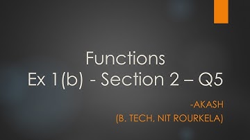 Maths 1A Functions Exercise 1b - Section 2 Question 5 Solution in Telugu | Class 11 Functions