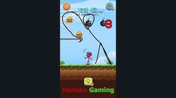 Stickman Draw Troll Puzzle LEVEL 132 Help him eat hamburger and not get hurt - Gameplay Walkthrough