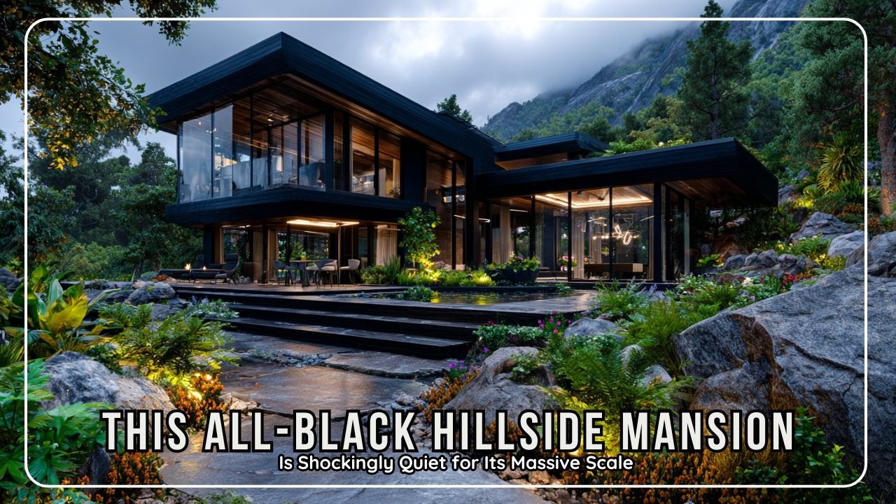 This All-Black Hillside Mansion Is Shockingly Quiet for Its