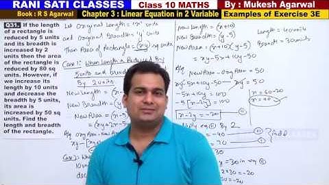 Class 10 Maths (Ex 3E Example 31) Linear Equation in 2 Variable (RS Aggarwal 2020)