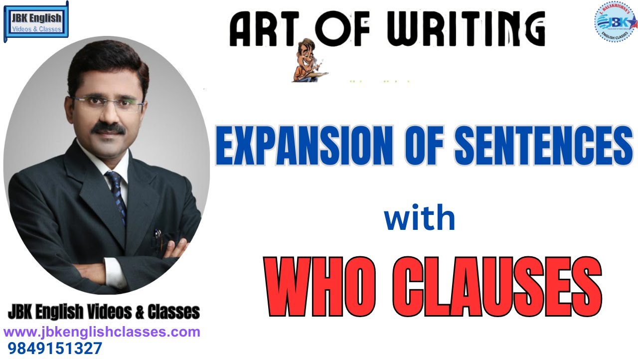 HOW TO EXPAND A SENTENCE WITH CLAUSE? by JBK English Videos & Classes # ...
