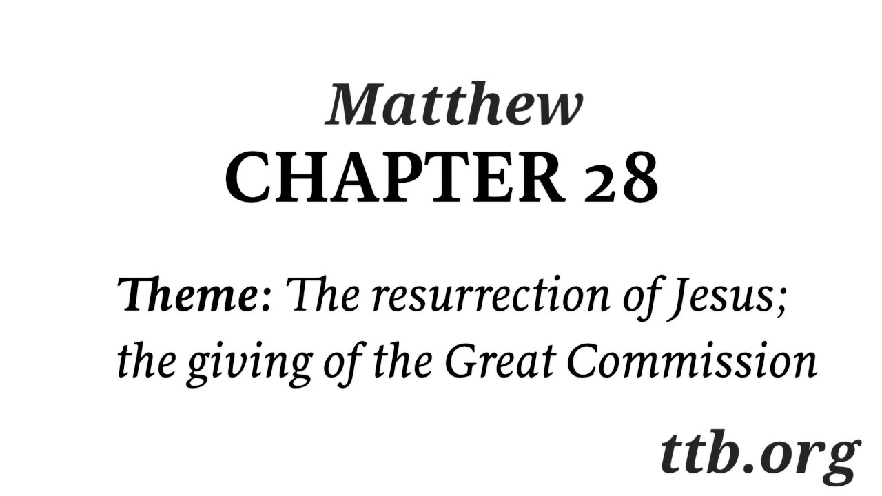 Matthew Chapter 28 (Bible Study) - YouTube