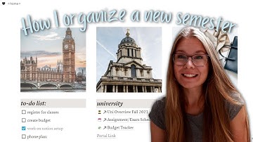 How I organize for a new college semester | Student notion setup | Semester prep tips