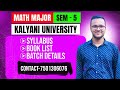 Kalyani University UG 5th Sem 2025 Math Major Syllabus 2025/NEP Syllabus/Book List &amp; Online Tuition