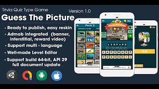 Guess The Picture (Unity Game + Android + iOS + AdMob) screenshot 5