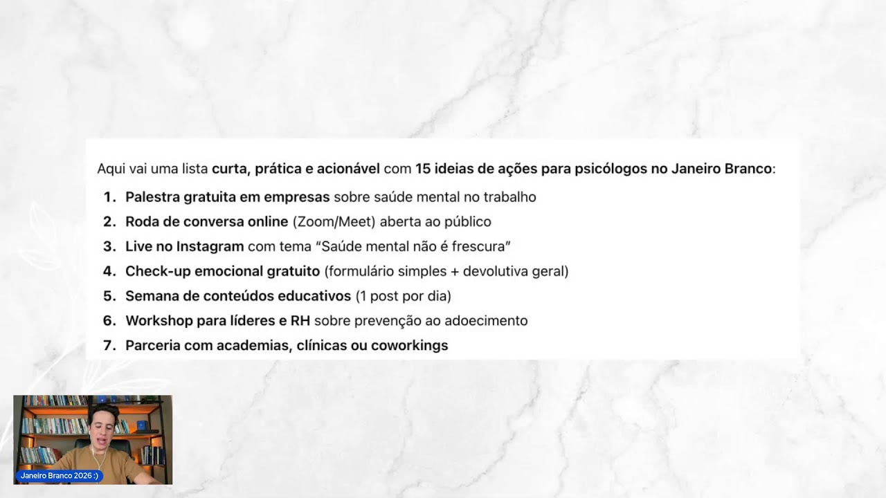 AULA ESPECIAL: JANEIRO BRANCO | 23 de dezembro às 20h