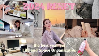 (ENG SUB) 2024 RESET✨ | Life and Space Organization, goal setting🥇, vision board, selfcare 🧖🏻‍♀️🫧