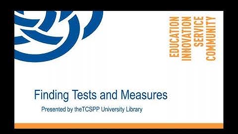 Finding Tests and Measures for your Dissertation