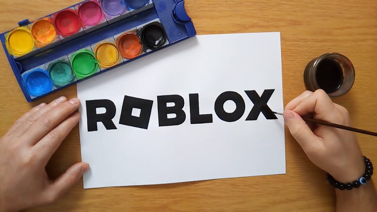 How to draw the ROBLOX logo 2023 - YouTube