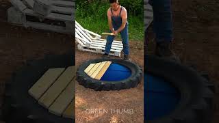 Easy Backyard Pool made of Old Pallets 🏊 #shorts #backyrad #planting #garden #diy #swimming #pool