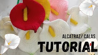 flores tejidos a crochet - CALAS , ALCATRAZ, CARTUCHOS  tejidas sin alambre