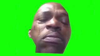 Black guy crying green screen meme template