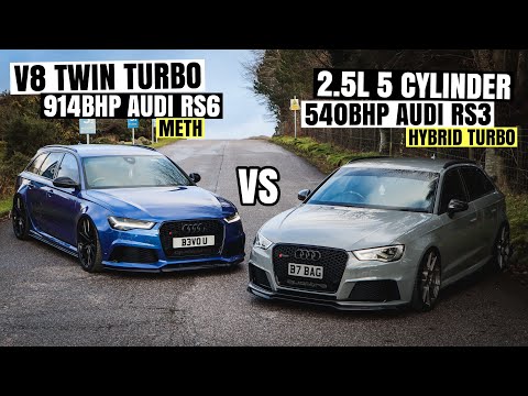 *900+BHP* AUDI RS6 WITH METH vs *540BHP* HYBRID TURBO’D AUDI RS3