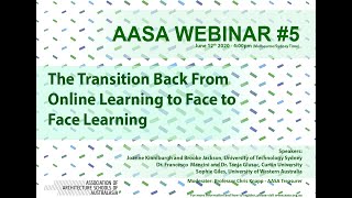 AASA Webinar #5 - The Transition Back from Online Learning to Face to Face Learning