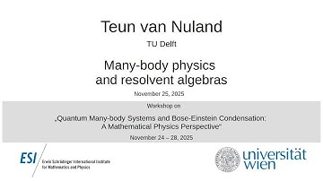 Teun van Nuland - Many-body physics and resolvent algebras
