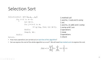 Selection Sort - Runtime Analysis - Discrete Math for Computer Science