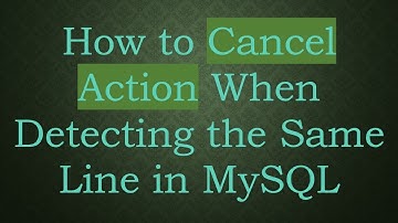 How to Cancel Action When Detecting the Same Line in MySQL