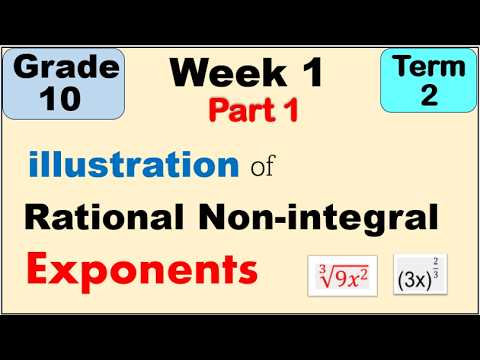 Grade 10 Math | Illustration of Rational Non integral Exponents Second Term (Term 2) Week 1