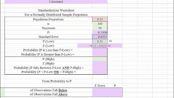 Excel 2016 Template for Finding Probabilities Involving the Sample Proportion