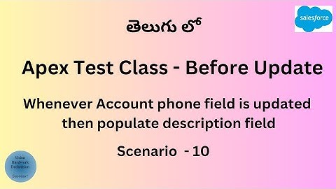 Test Class Scenario - 10 : Whenever Account phone field is updated then populate description field