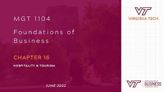 MGT1104 - Hospitality Management Chapter 16 Summer I 2022