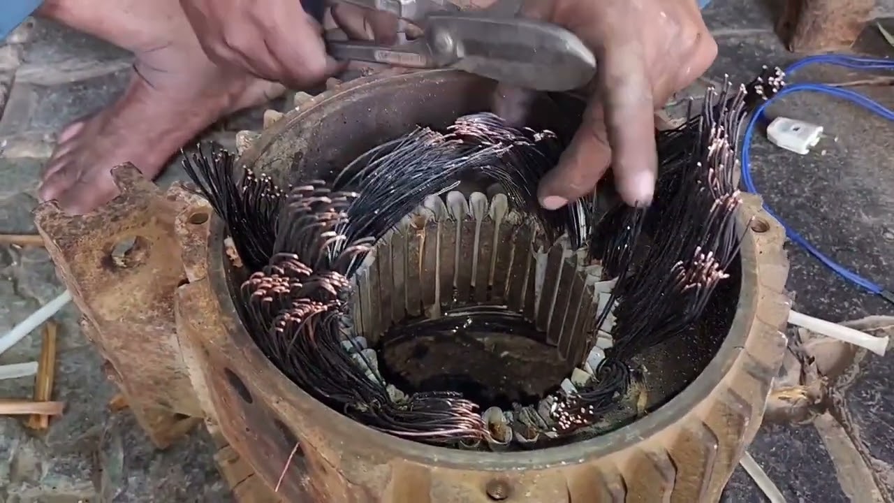 5 HP TEXMO MONOBLOCK MOTOR REWINDING.  