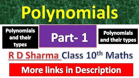 Polynomials | Class 10th Maths R D Sharma Solution | Dhanpat Rai Publication | Chapter 2 | Part 1