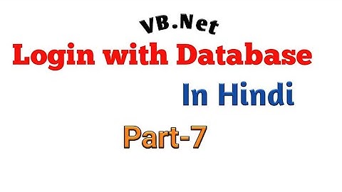 Login with Database in vb.net