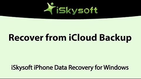 iSkysoft iPhone Data Recovery - Recover iPhone Data from iCloud Backup