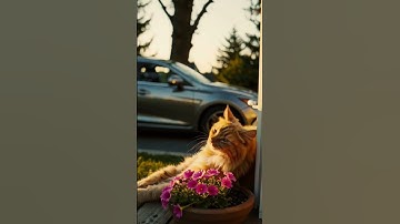 Thumbnail of A beautiful moment a car stop in orange cat #song #coversong #arijitsingh #bollywood #ai #cat