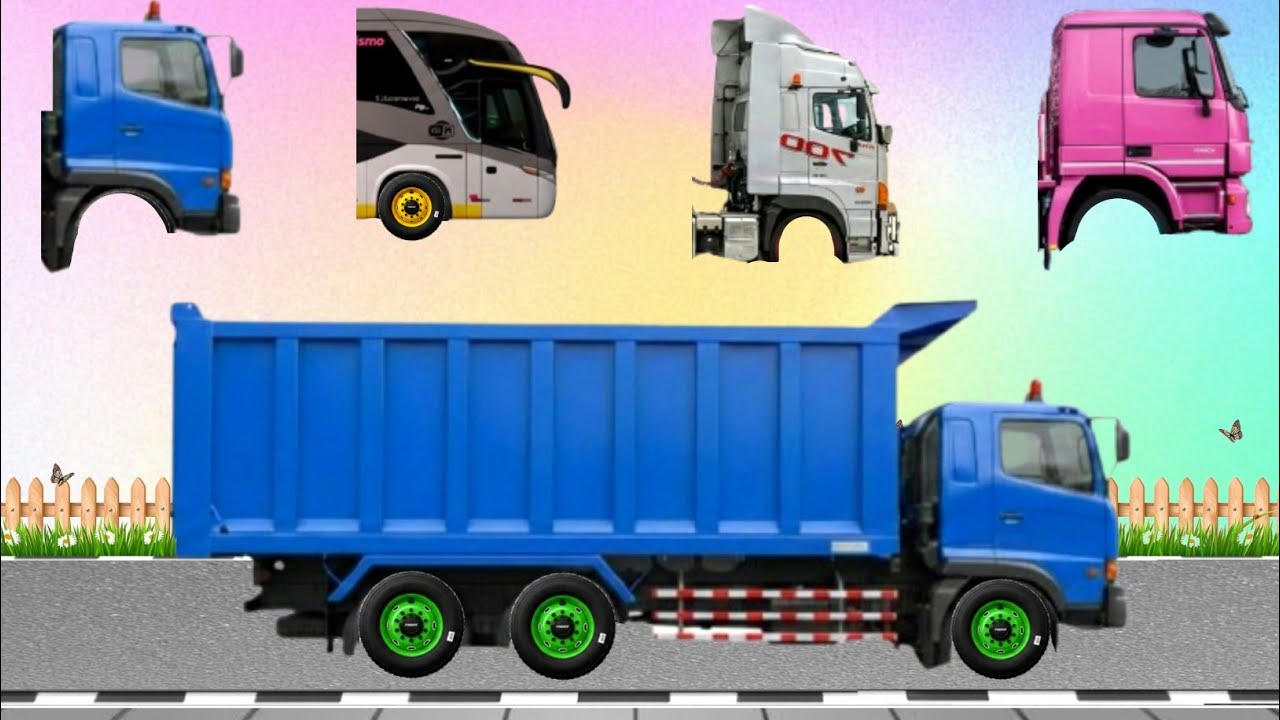 TEBAK GAMBAR DENGAN BENAR! JENIS ALAT BERAT TRUK MOLEN, TRUK PASIR, TRUK TANGKI, TRUK OLENG
