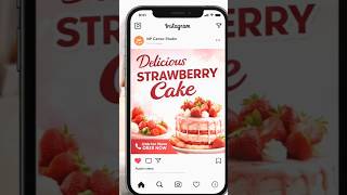 How to design a strawberry cake poster in Canva?#canvad#posterdesign cake poste designer berry cake