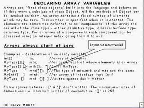 Java Tutorial 5.3 Arrays Part 3/15 - declaring arrays