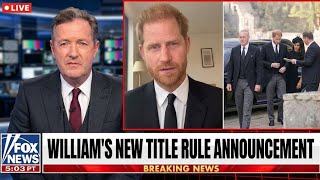 HARRY & MEGHAN IN CRISIS! William’s Explosive Title Rule Changes the Royal Game!