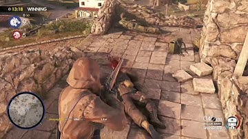 Sniper Elite 4 Multiplayer Gameplay - Triple kill on Village.