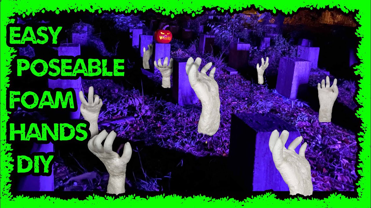 easy and poseable spray foam hands diy 