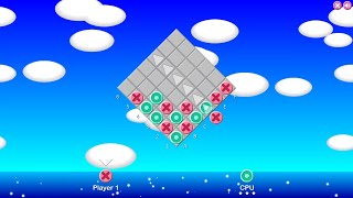 Tic-Tac-Tumble (aka Corner Connect) on Cool Math Games (4 in a row), can you beat CPU hard level?
