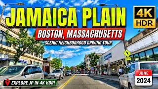 Jamaica Plain Boston MA 4K R Scenic Neighborhood Driving Tour