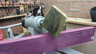 Starting the Year with a Bang: Woodturning a Greenheart & Purpleheart Mallet